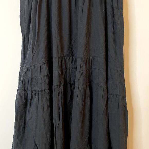 J.Crew Airy Gauze Tiered Maxi Dress Casual Witchy Flowy Vacation CI269 Black L - Picture 11 of 15
